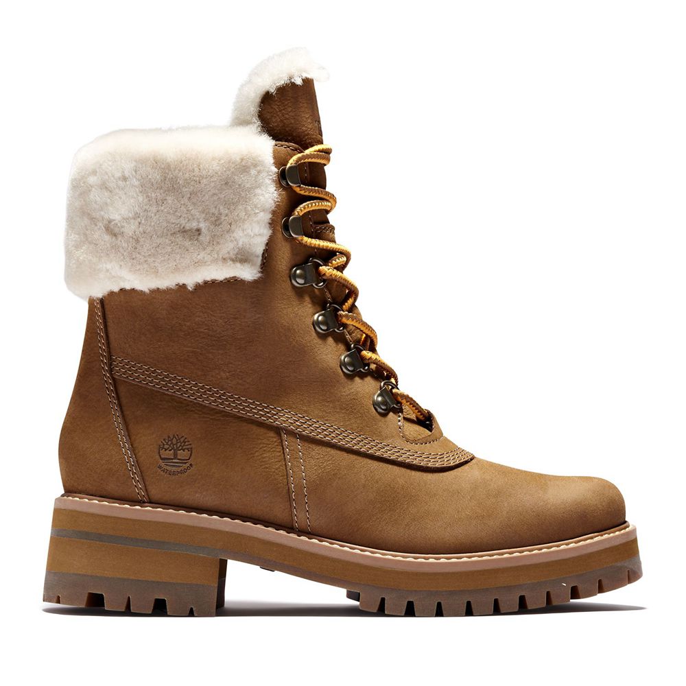 Bocanci 6-Inch Timberland Dama Maro - Courmayer Valley Waterproof Shearling - Romania - YTLNXI524